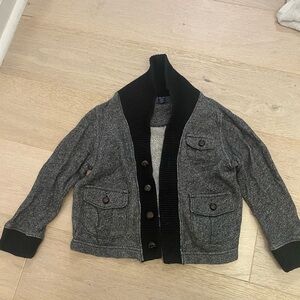 Baby Gap Gray Cardigan Sweater with Black Trim. Size Toddler 3 Years